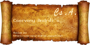 Cserveny András névjegykártya